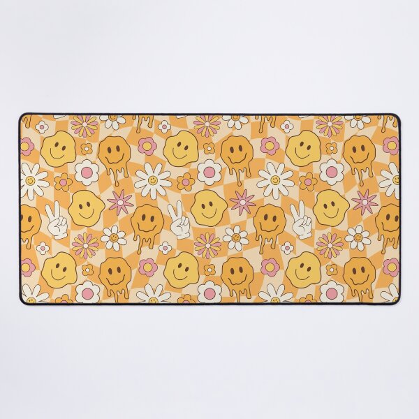Item preview, Melted smiley faces and flowers, groovy seamless pattern. designed and sold by adamtepl.
