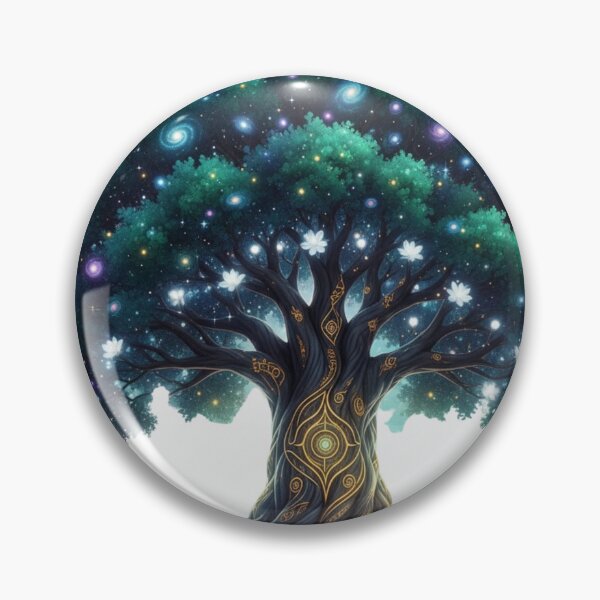 Item preview, Celestial Tree of Life - Cosmic Yggdrasil & Golden Celtic Roots designed and sold by MonaRose_Art.