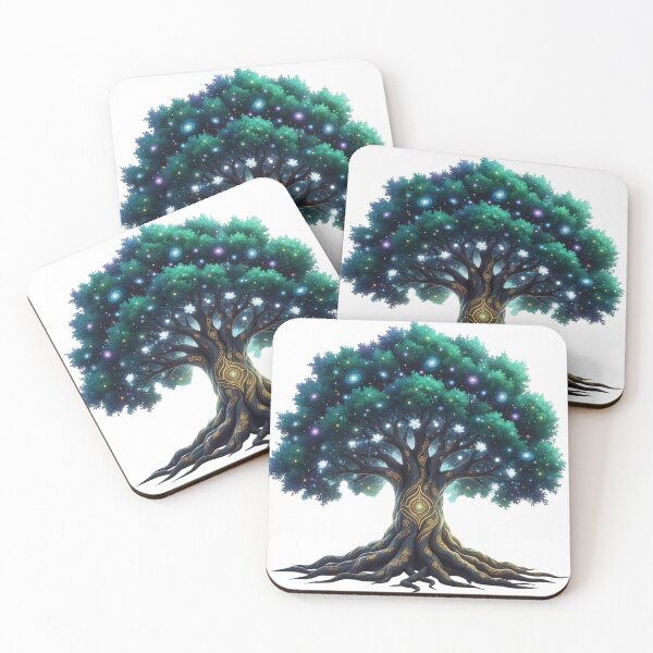 Item preview, Celestial Tree of Life - Cosmic Yggdrasil & Golden Celtic Roots designed and sold by MonaRose_Art.