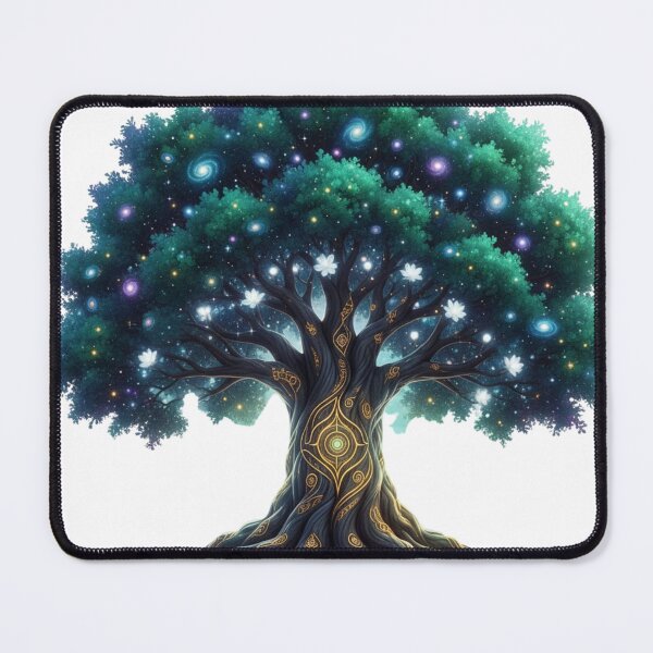 Item preview, Celestial Tree of Life - Cosmic Yggdrasil & Golden Celtic Roots designed and sold by MonaRose_Art.
