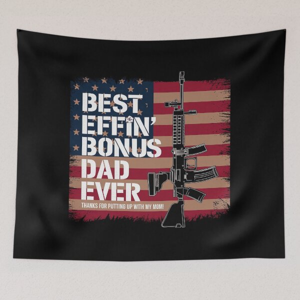 Item preview, Mens Best Effin’ Bonus Dad Ever Proud Veteran Father US Flag Gun  designed and sold by NeomiStoreSS.