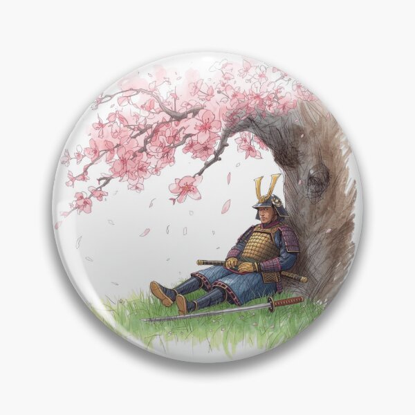Item preview, Quiet Strength – Samurai Resting Under Sakura designed and sold by AndrewYoko.