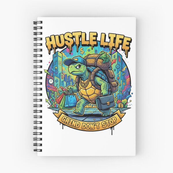 Item preview, Hustle Life Turtle Graffiti - Grind Don't Stop Street Art designed and sold by RainUlan53.