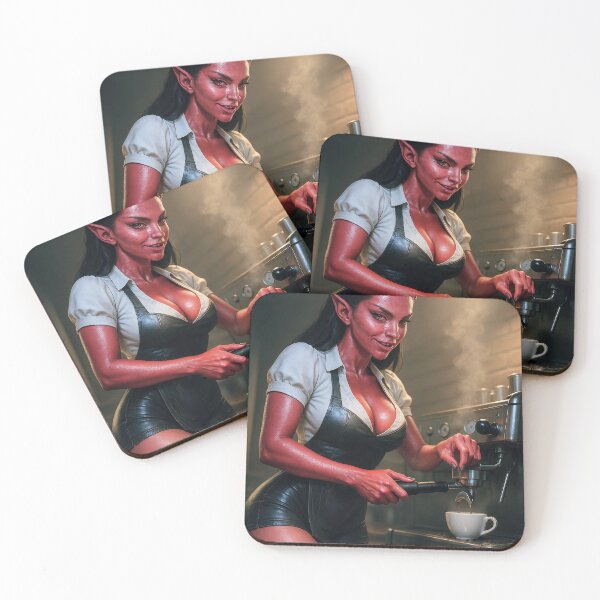Item preview, Demoness barista cappuccino   designed and sold by CathryneDelamort.