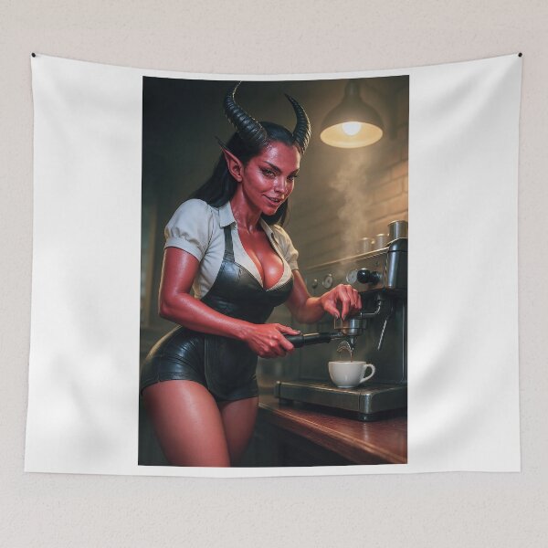 Item preview, Demoness barista cappuccino   designed and sold by CathryneDelamort.