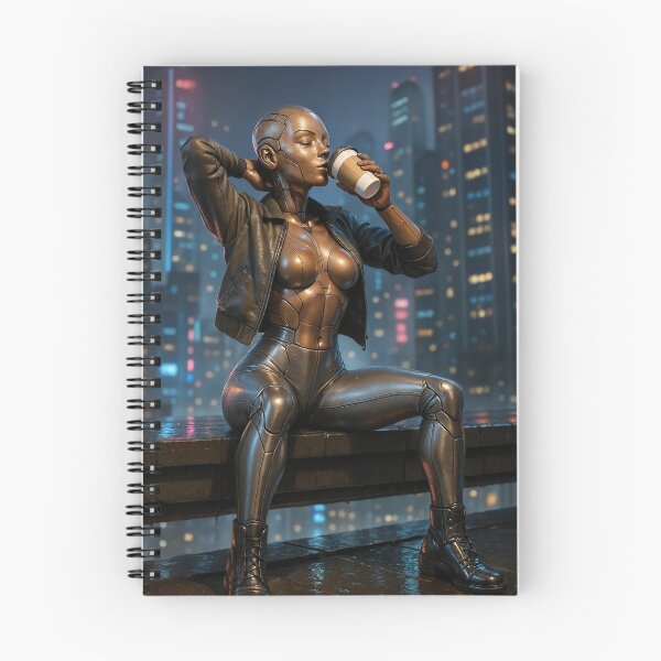 Item preview, Cyberpunk android woman cappuccino  designed and sold by CathryneDelamort.