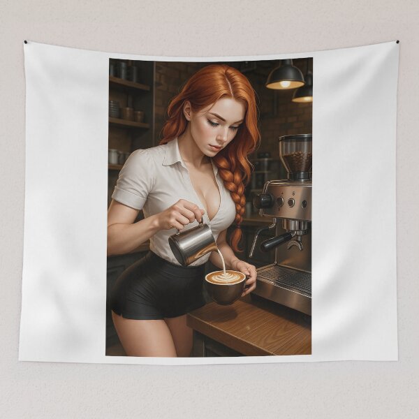 Item preview, Rowan Fletcher barista cappuccino   designed and sold by CathryneDelamort.