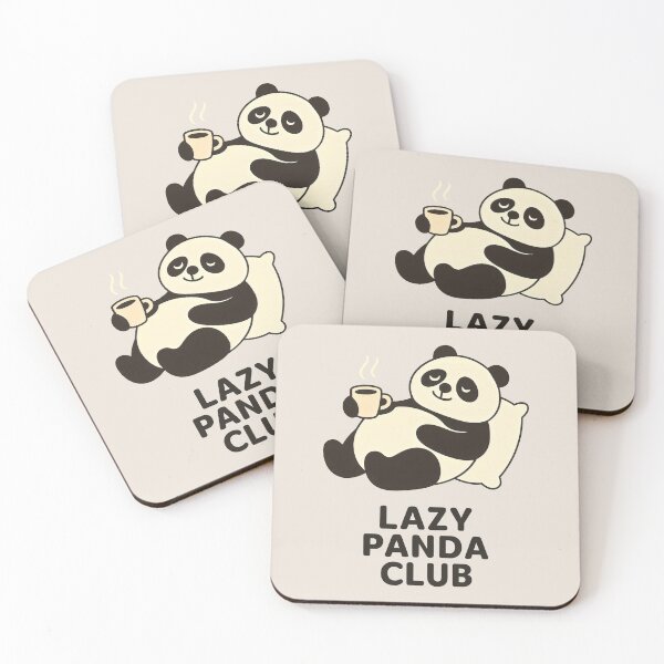 Item preview, Cream and Dark Brown Panda Reclining Peacefully with Steaming Drink designed and sold by SplashTastic.