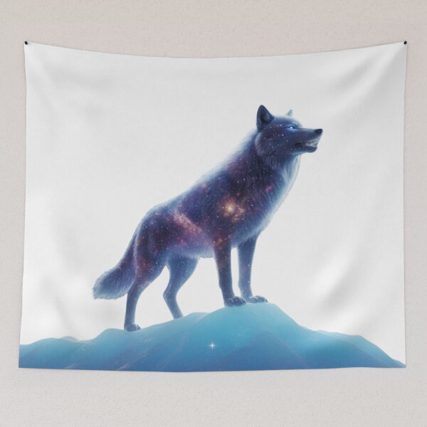 Item preview, Celestial Wolf Spirit - Cosmic Galaxy & Full Moon Howl designed and sold by MonaRose_Art.