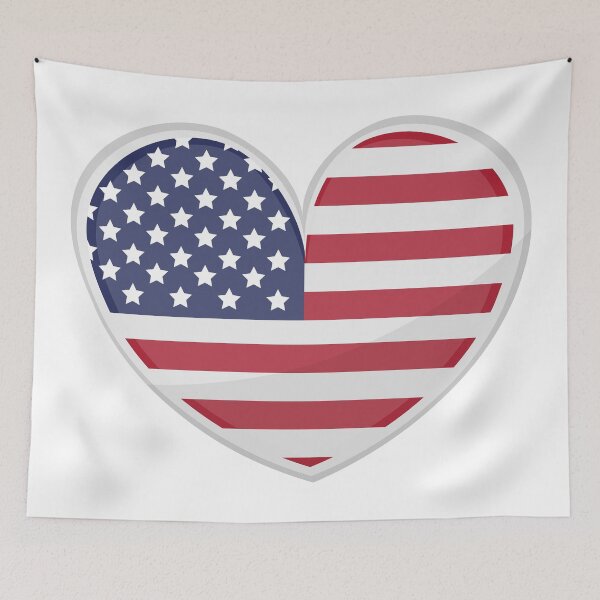 Item preview, Heart shaped United States flag illustration designed and sold by rymarenko.