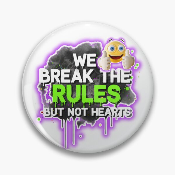 Item preview, We Break the Rules But Not Hearts – Neon Graffiti Rebel Quote with Thumbs-Up Emoji designed and sold by Scorpio Art.