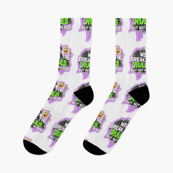 Item preview, We Break the Rules But Not Hearts – Neon Graffiti Rebel Quote with Thumbs-Up Emoji designed and sold by Scorpio Art.