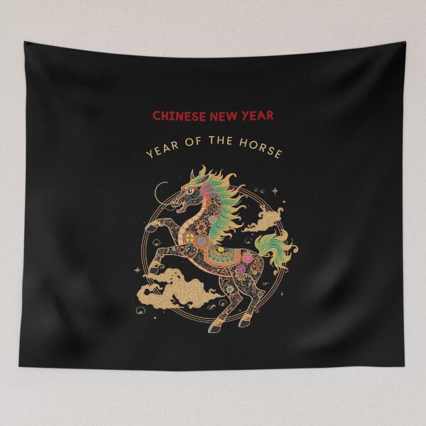 Item preview,  Year of the horse ver 19A- Chinese Zodiac Theme-black Background designed and sold by CosmicNook1.