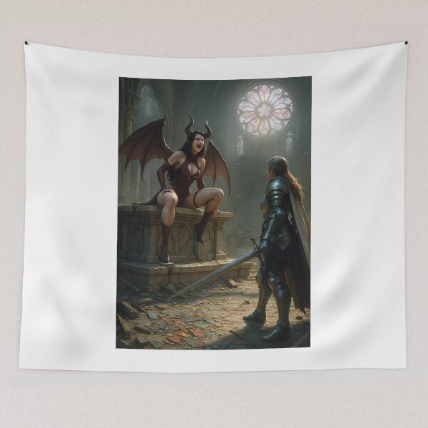 Item preview, Succubus mocking a Templar   designed and sold by CathryneDelamort.