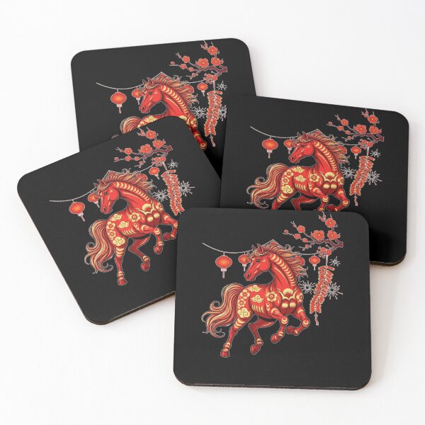 Item preview, Auspicious Floral Steed designed and sold by ZodiacWonders.