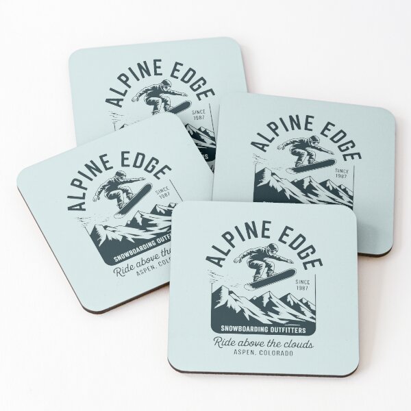 Item preview, Snowboarder Jumping Over Mountains in Dark Teal Monochrome designed and sold by SplashTastic.