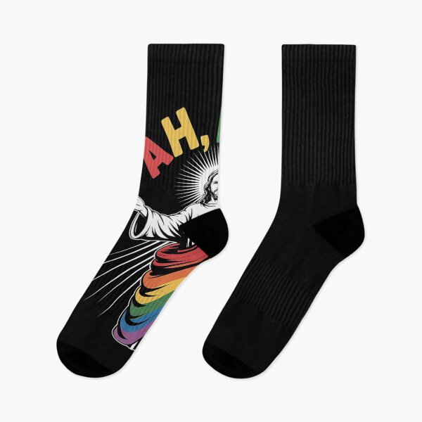 Item preview, Ah Men LGBT Gay Pride Jesus Rainbow Flag Christian  designed and sold by HuValverdeArt.