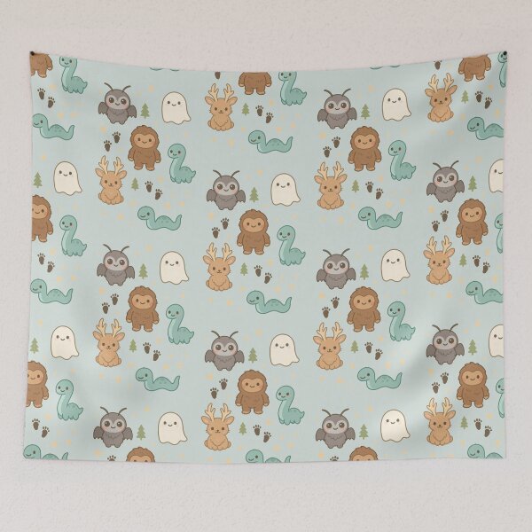 Item preview, Cryptid Cuties Pattern – Adorable Mythical Creatures designed and sold by Ombrya.
