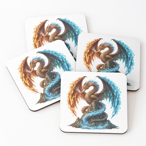 Item preview, Elemental Dragon of Fire and Ice - Mythical Symbol of Duality designed and sold by MonaRose_Art.