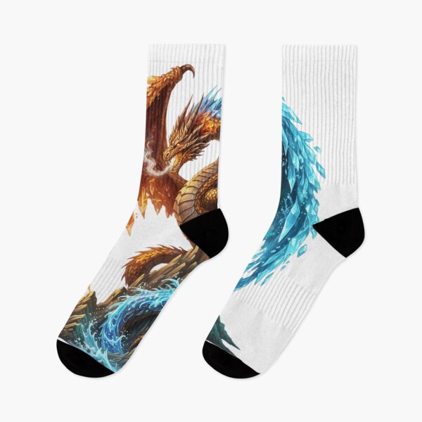 Item preview, Elemental Dragon of Fire and Ice - Mythical Symbol of Duality designed and sold by MonaRose_Art.