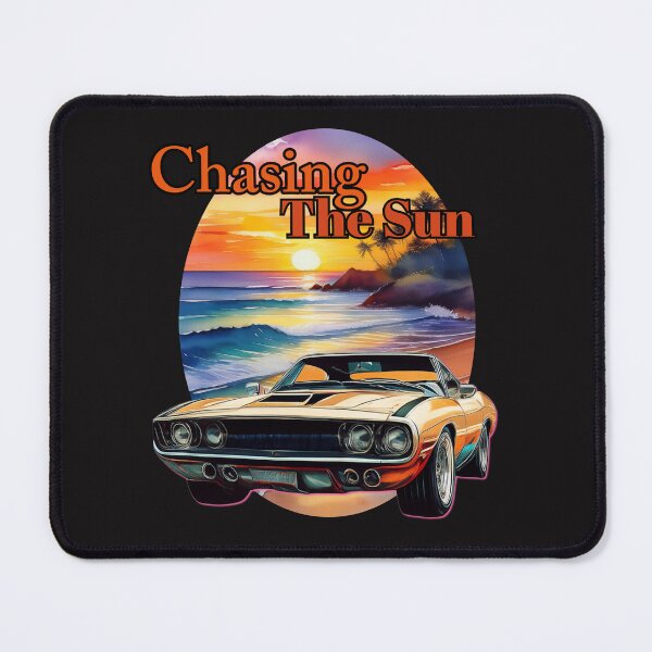 Item preview, Chasing the sun, vintage Sunset american classic car art designed and sold by Digidelico.