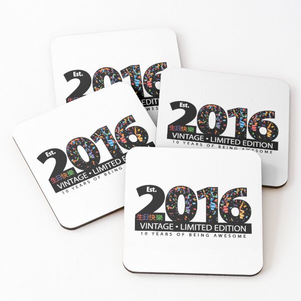 Item preview, Happy 10th Est. 2016 Vintage Limited Edition 10 Years of Being Awesome designed and sold by PCStudio57.