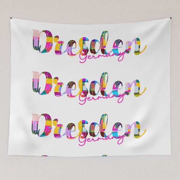 Item preview, Dresden, Germany, Vibrant Abstract City Typography Art designed and sold by Wanderful-roads.
