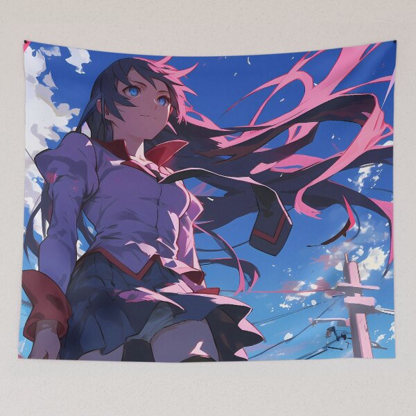 Aperçu de l'œuvre Majestueuse Hitagi Senjougahara Bakemonogatari Ciel lumineux Présence dynamique d'une fille d'anime créée et vendue par HumbertoValveno.
