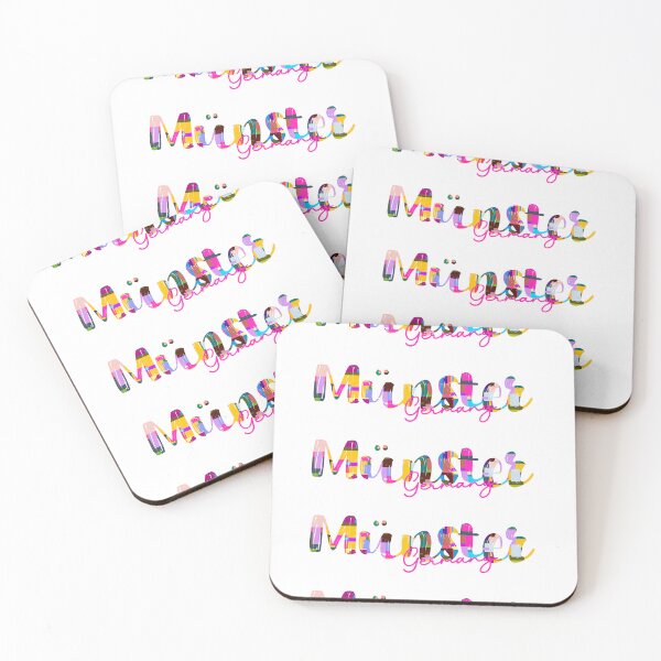 Item preview, Münster, Germany, Vibrant Abstract City Typography Art designed and sold by Wanderful-roads.