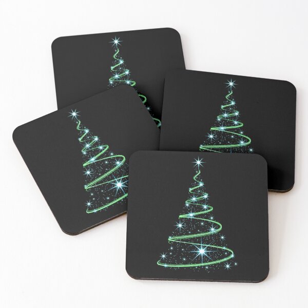 Item preview, Luminous Blue Star Christmas Tree – Modern Glowing Green Spiral Holiday Design designed and sold by PixelVibe782.