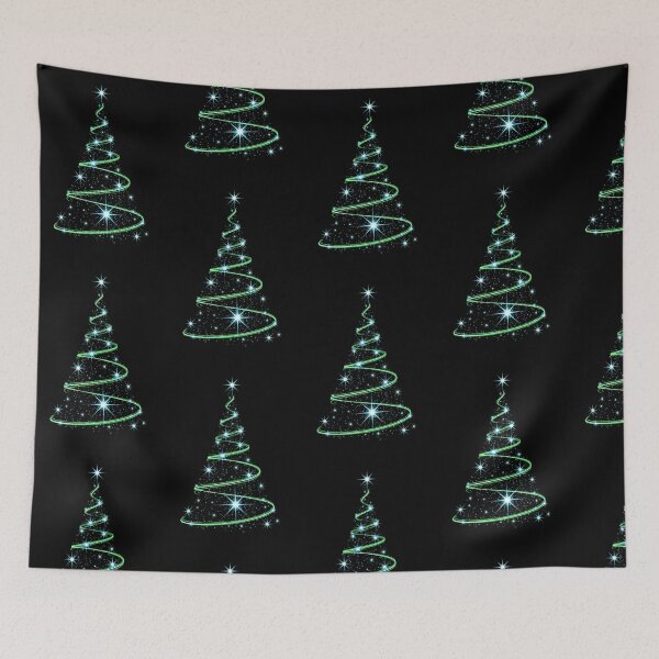 Item preview, Luminous Blue Star Christmas Tree – Modern Glowing Green Spiral Holiday Design designed and sold by PixelVibe782.