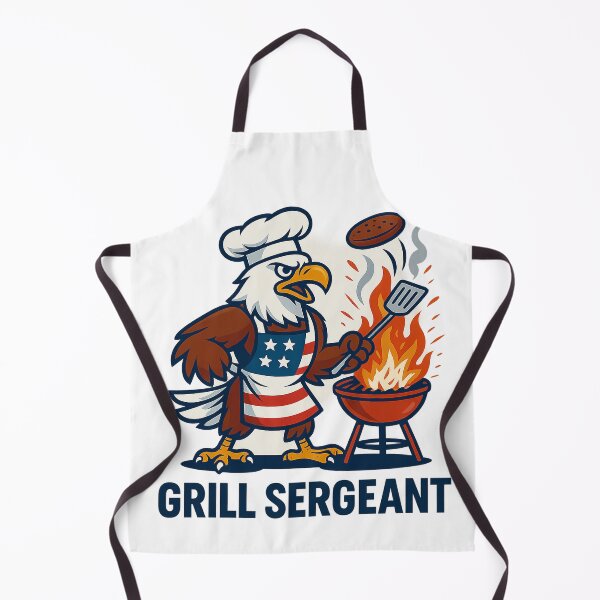 Item preview, Grill Sergeant – Patriotic BBQ Eagle designed and sold by Pickle-Monster.
