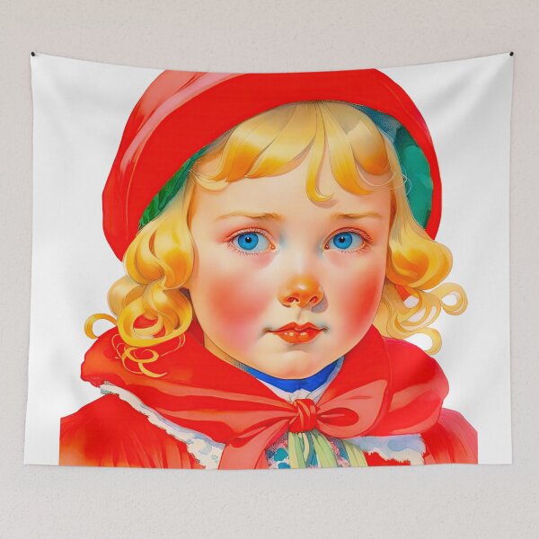 Item preview, Vibrant Red Riding Hood Digital Portrait Art designed and sold by LanaGustavsson.