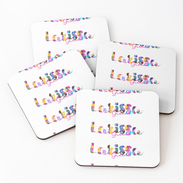 Item preview, Larissa, Greece, Vibrant Abstract City Typography Art designed and sold by Wanderful-roads.