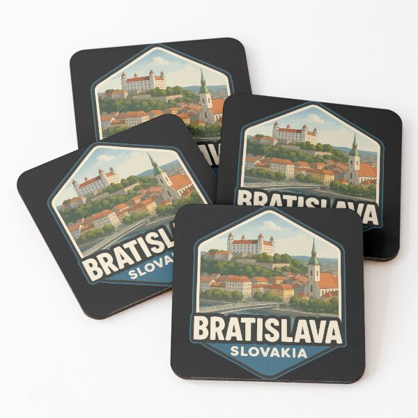 Item preview, Bratislava Slovakia Skyline Vintage Travel  designed and sold by TomFrontierArt.