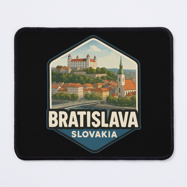Item preview, Bratislava Slovakia Skyline Vintage Travel  designed and sold by TomFrontierArt.