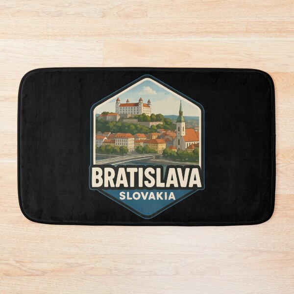 Item preview, Bratislava Slovakia Skyline Vintage Travel  designed and sold by TomFrontierArt.