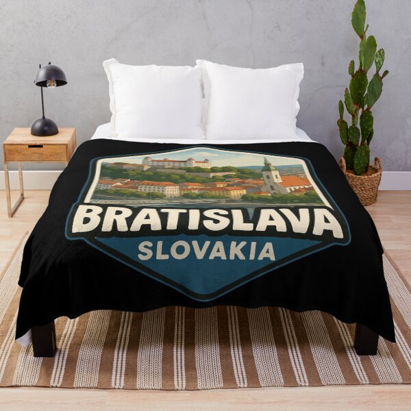 Item preview, Bratislava Slovakia Skyline Vintage Travel  designed and sold by TomFrontierArt.