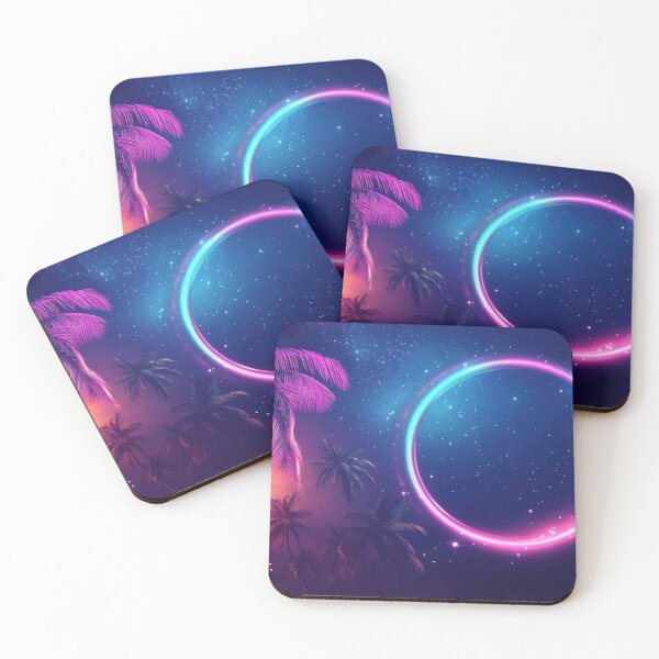 Item preview, Vibrant neon night with palm trees designed and sold by anytka.