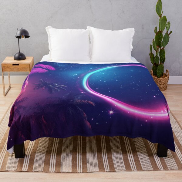Item preview, Vibrant neon night with palm trees designed and sold by anytka.
