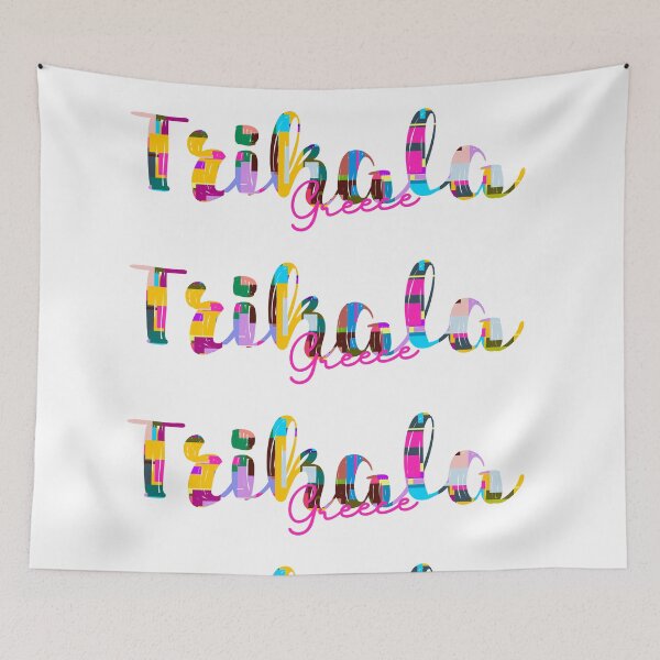 Item preview, Trikala, Greece, Vibrant Abstract City Typography Art designed and sold by Wanderful-roads.