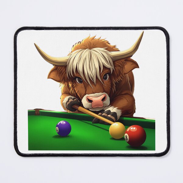 Item preview, Scottish Highland Pool Coo Design | Funny Scottish Cow Snooker Gift designed and sold by Loom on the Loch.