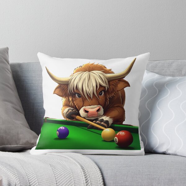 Item preview, Scottish Highland Pool Coo Design | Funny Scottish Cow Snooker Gift designed and sold by Loom on the Loch.