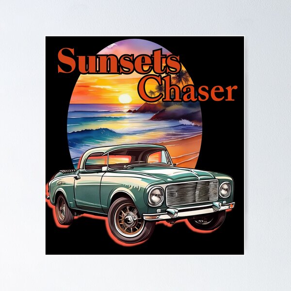 Item preview,  Sunset Chaser- vintage car art 2 designed and sold by Digidelico.