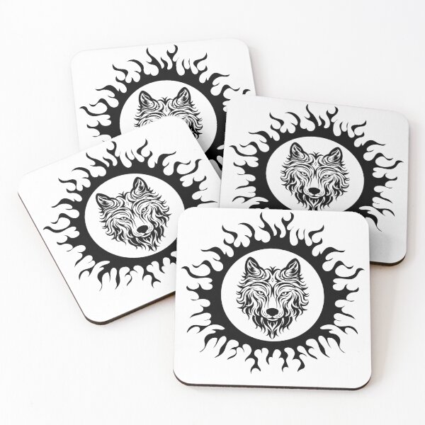 Item preview, tribal wolf flaming Sun designed and sold by Bronxartdesign.