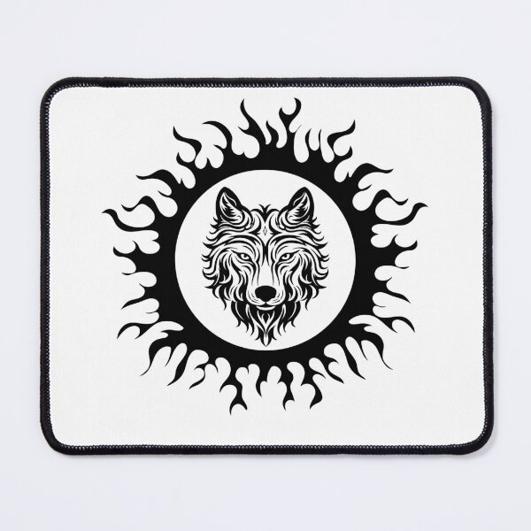 Item preview, tribal wolf flaming Sun designed and sold by Bronxartdesign.