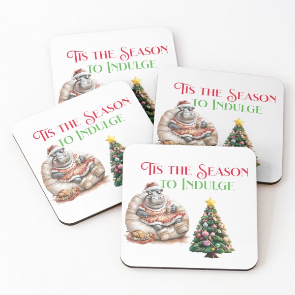 Item preview, Tis the Season to Indulge | Cute Hippo Christmas Comfort & Feasting designed and sold by ArtisticDesignsbyLinda.