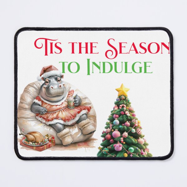 Item preview, Tis the Season to Indulge | Cute Hippo Christmas Comfort & Feasting designed and sold by ArtisticDesignsbyLinda.