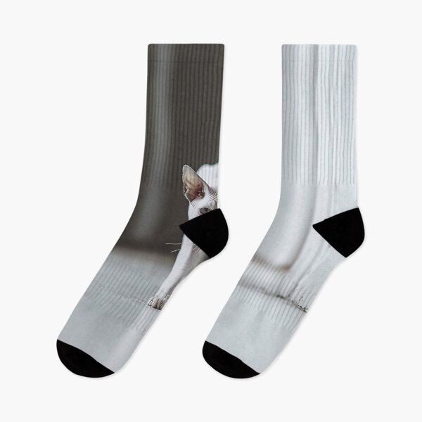 Item preview, White cat walks down the hallway designed and sold by anytka.