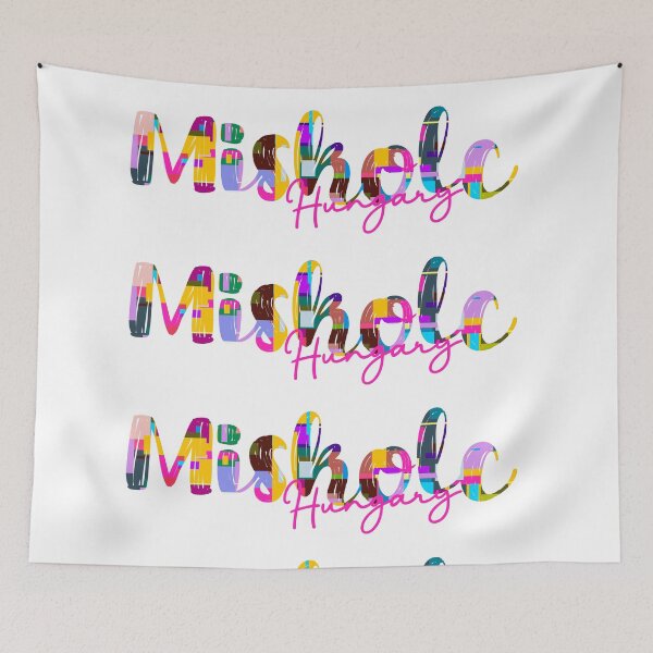 Item preview, Miskolc, Hungary, Vibrant Abstract City Typography Art designed and sold by Wanderful-roads.